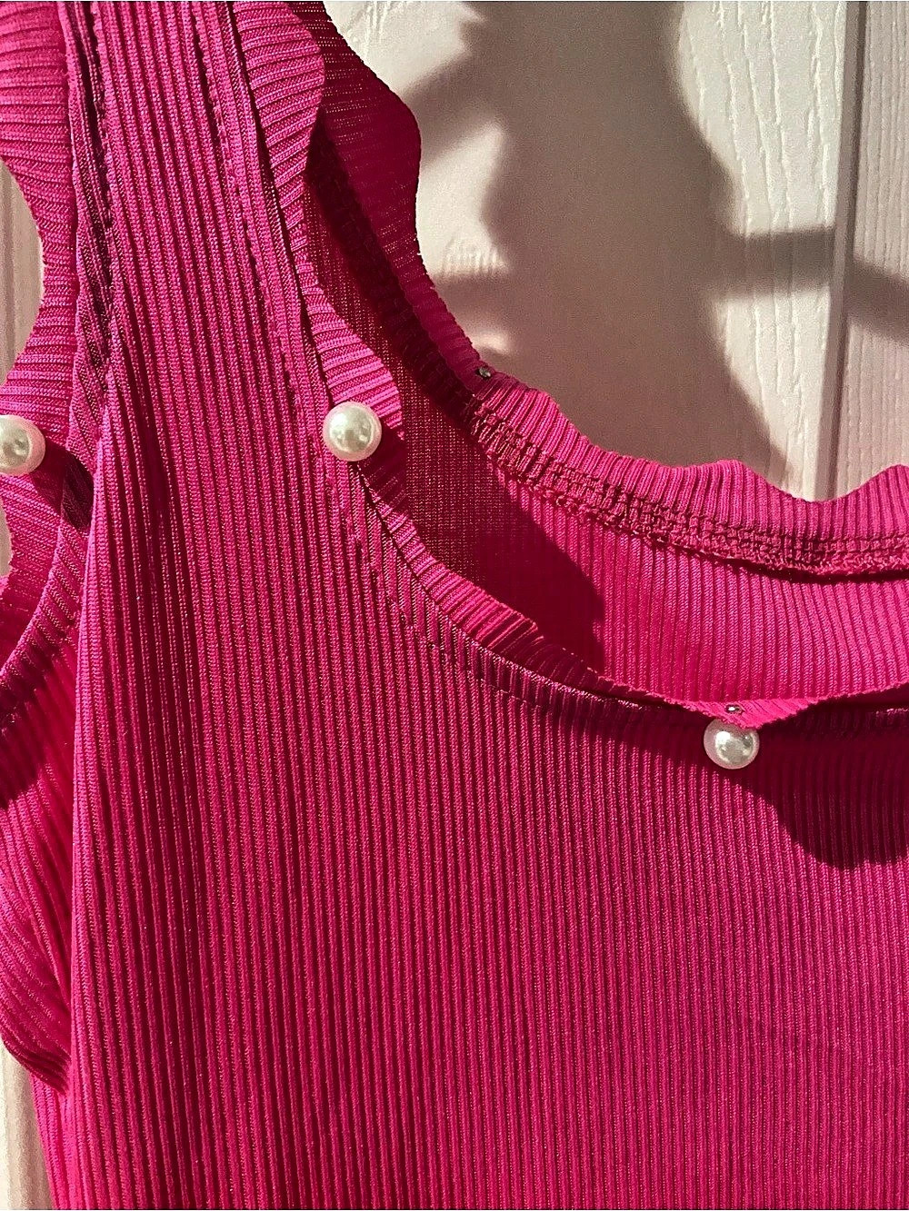 SHEIN Pink Ribbed Tank Top Size Small - Picture 4 of 5